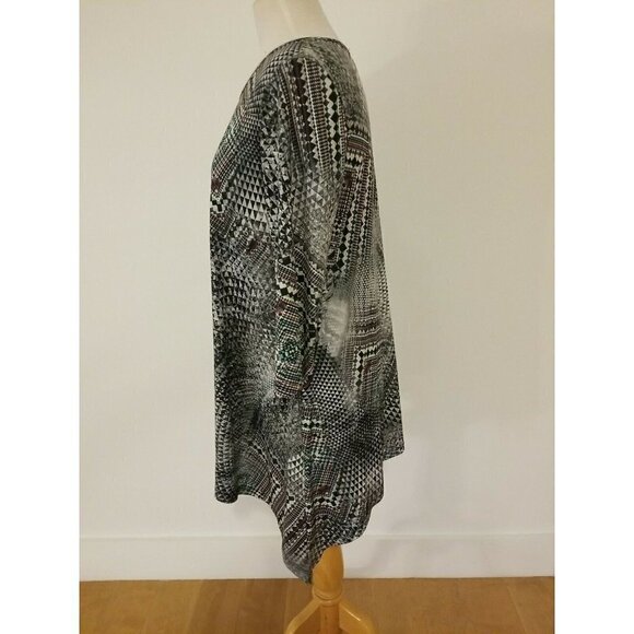 LBISSE Geo Print Dress Asymmetric hem - long Sleeves - Picture 2 of 3